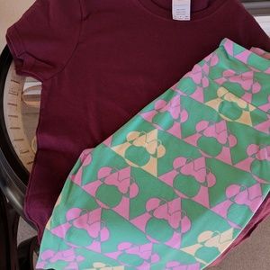 NWOT LLR OS Disney Leggings w/ Womens Sz. S Tee